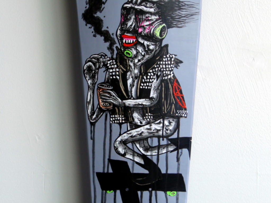 Satter Ugly – Hand Painted Skate Deck – 1